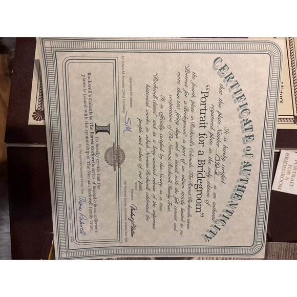 Norman Rockwell Collector Plate "Portrait For A Bridegroom" Signed and numbered - Picture 6 of 16